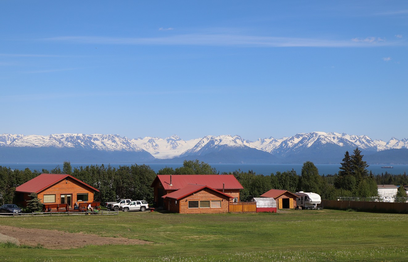 Red roofed cabins create a cozy space to relax