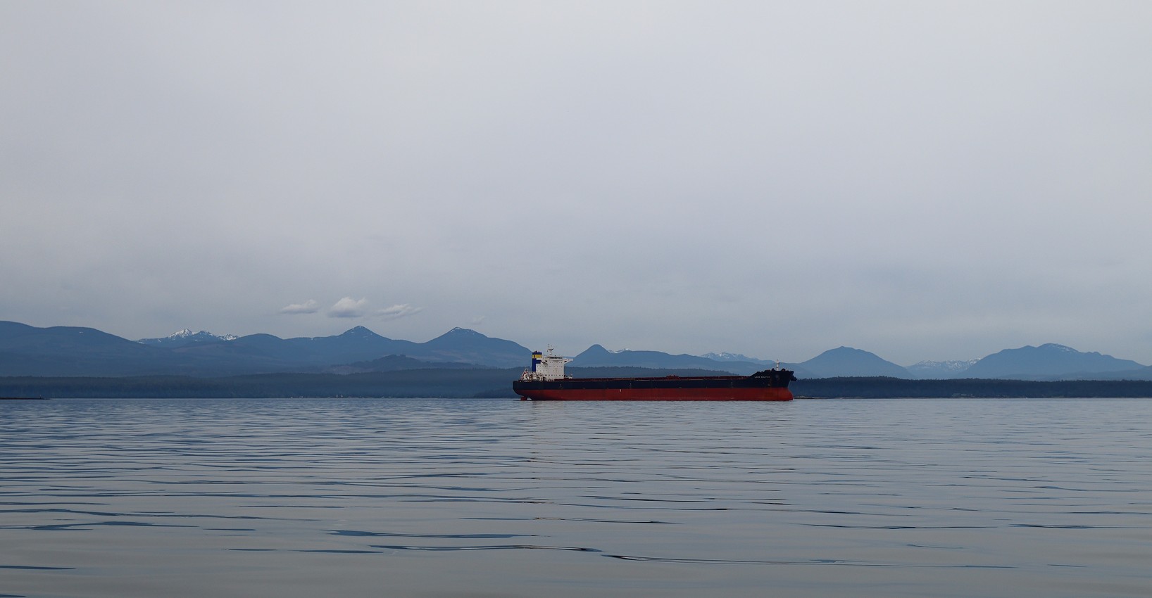 A bulk carrier waits to take on cargo