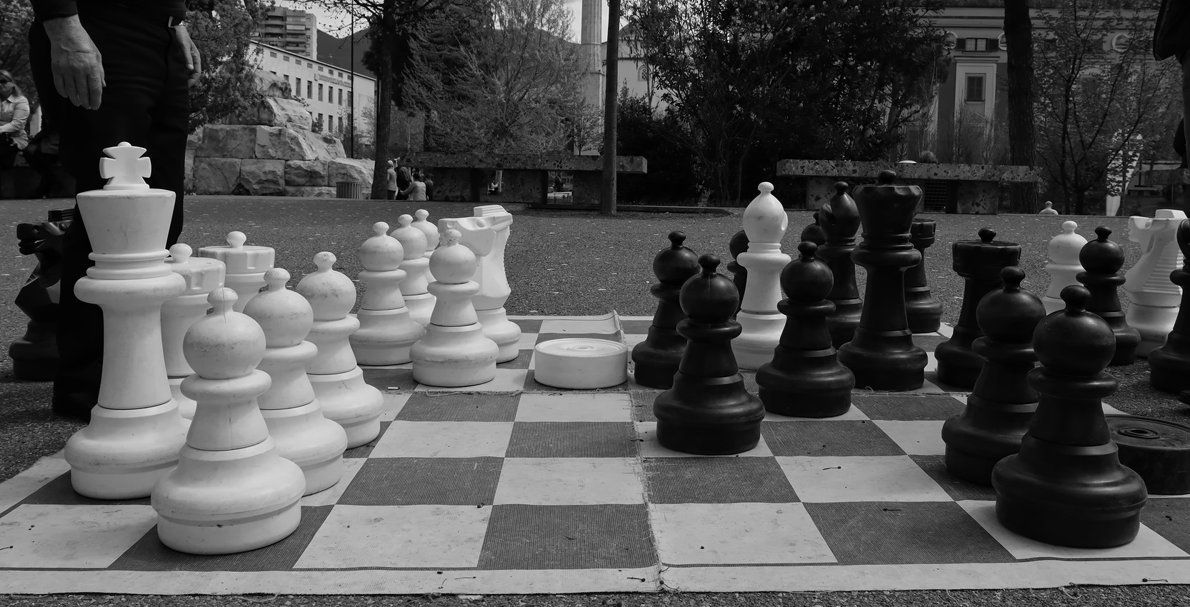 Oversized chess game, on the streets of Tirana