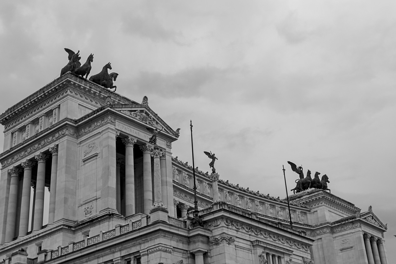 Monument to Victor Emmanuel II, Rome, black and white