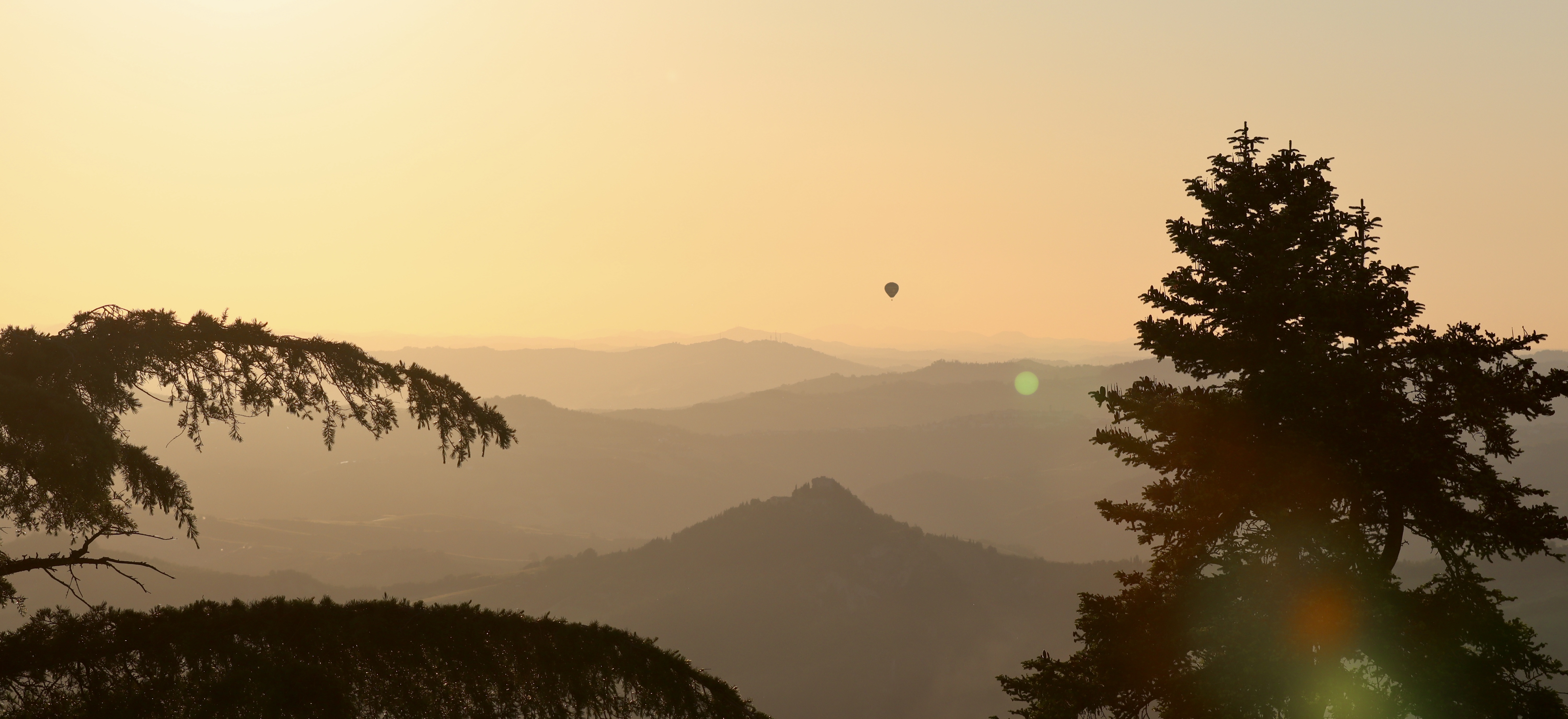 Mountains near San Marino at sunset